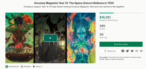 Uncanny Magazine Year 13: The Space Unicorn Believes in YOU!